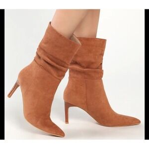 Lulu's NEW Tan Ankle Boots with Heel Size 7.5